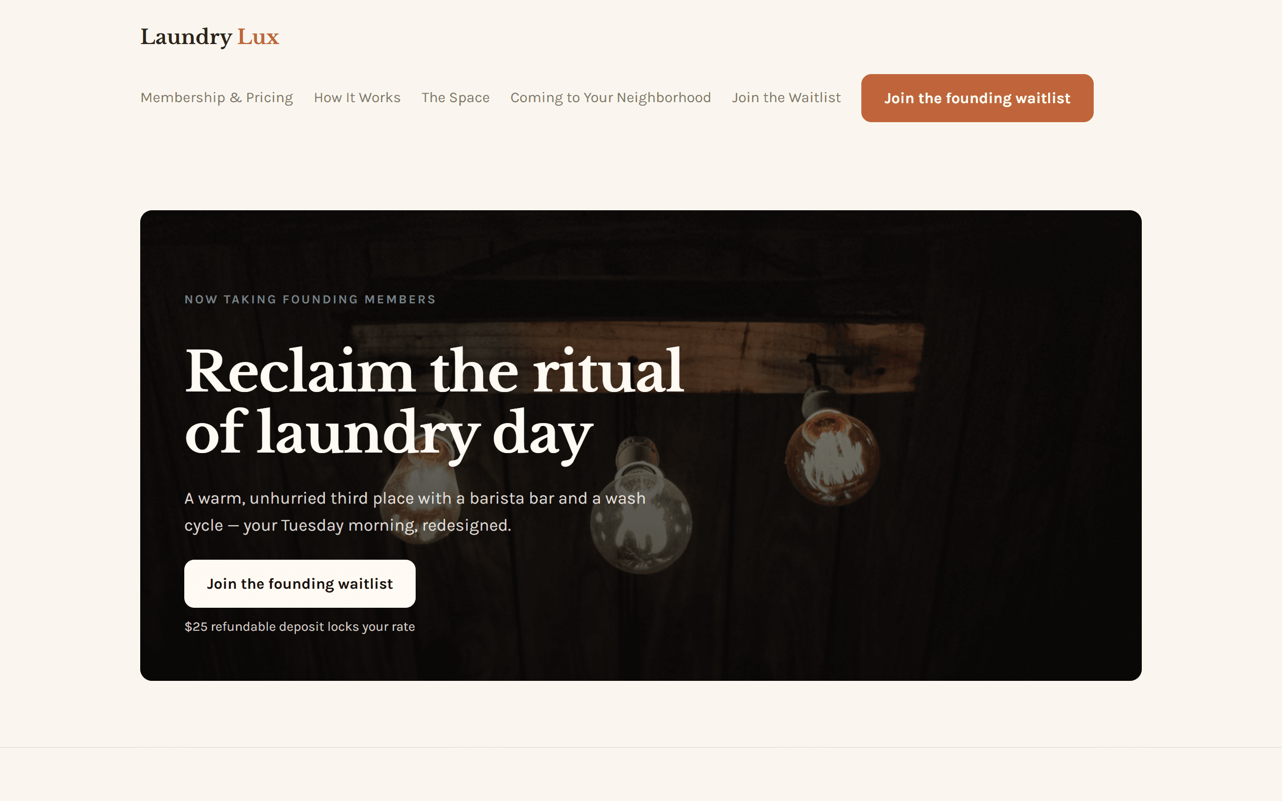 The Laundry Lux homepage, generated by AdvisorI