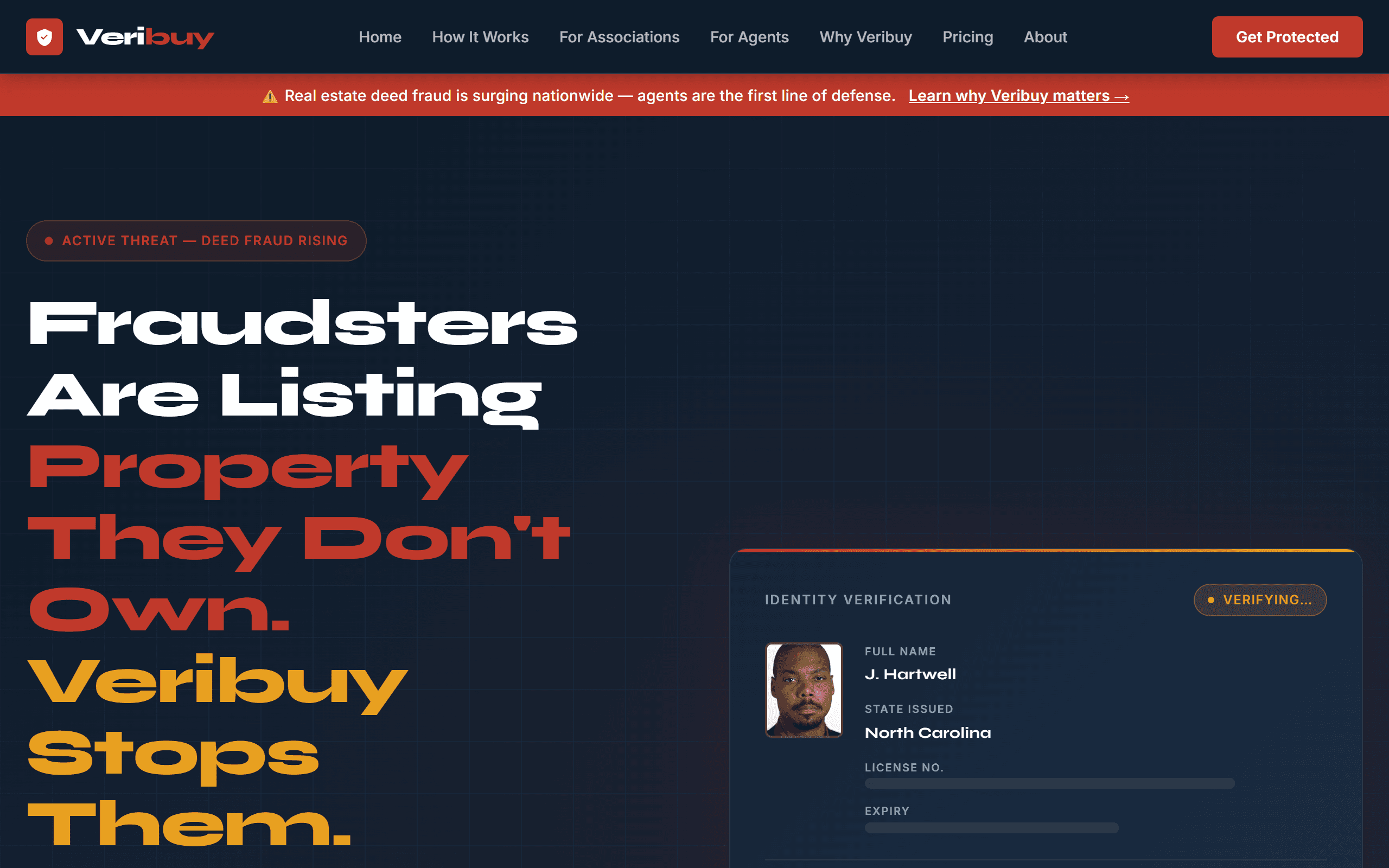 The Veribuy homepage, generated by AdvisorI