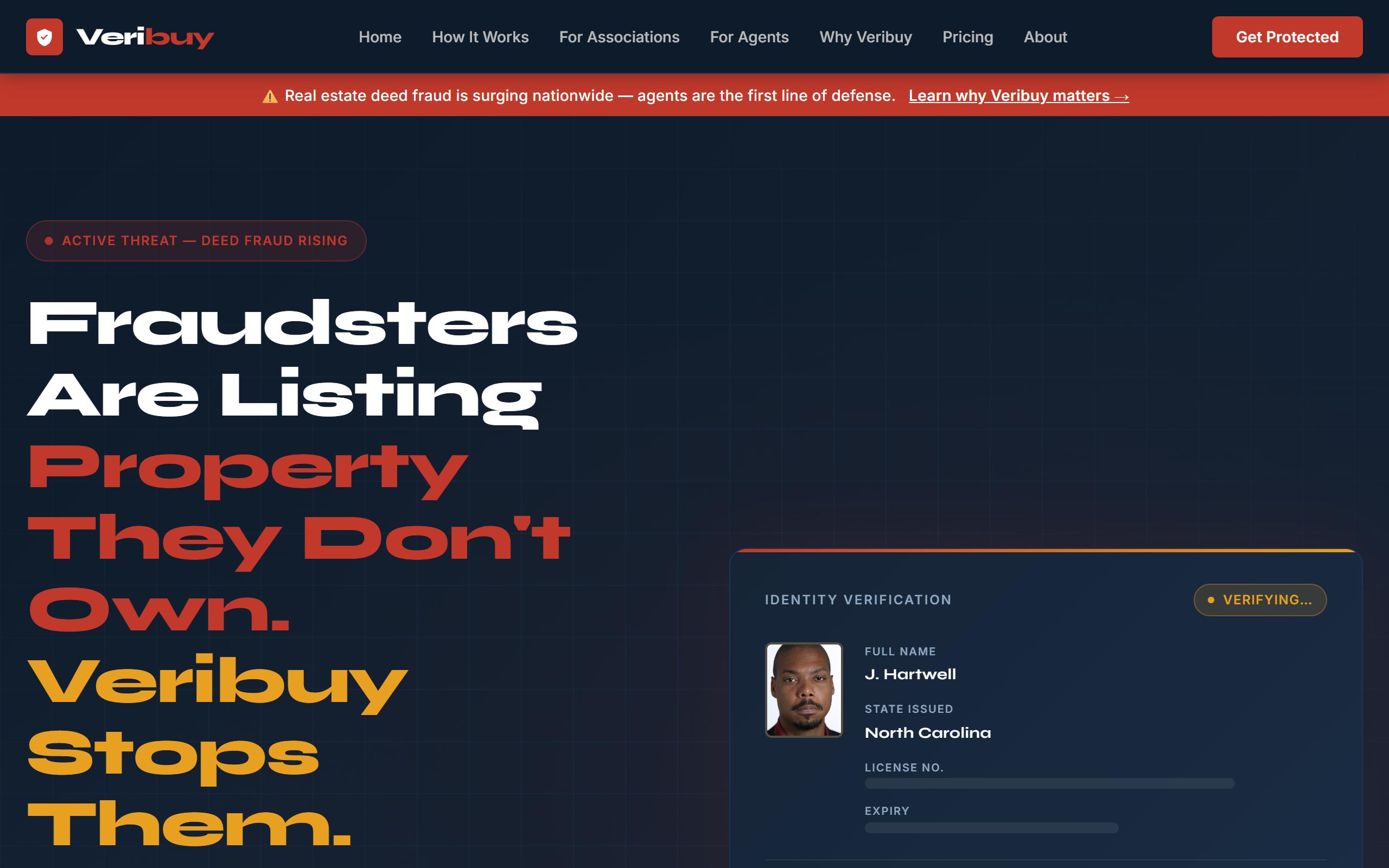 The Veribuy homepage, generated by AdvisorI